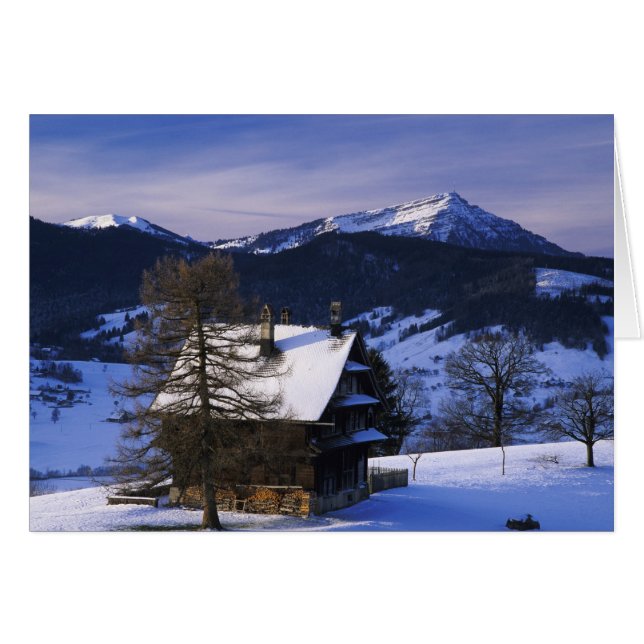 Bondgård och Mount Rigi och Pilatus, Hälsningskort (Framsidan Horizontal)