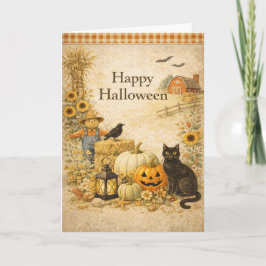 Bondgård Röd Låda Halloween Kort