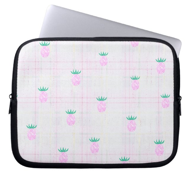 Bondgård Rosa Ananas Laptop Fodral (Framsidan)
