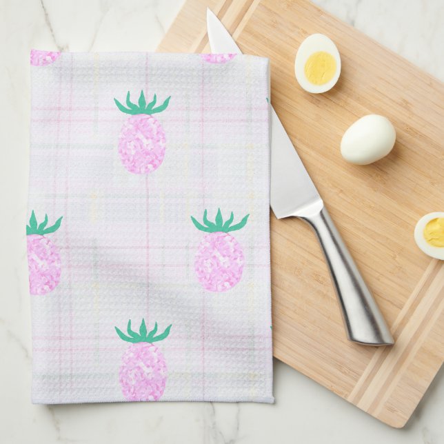Bondgård Rosa Pineapple Kökshandduk (Vikt i Fjärdedel)