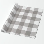 Bondgård Rustik Grå & Vit Buffel Plaid Fyrkantig Presentpapper<br><div class="desc">Anpassat presentpapper</div>