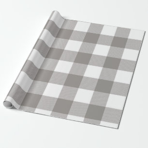 Bondgård Rustik Grå & Vit Buffel Plaid Fyrkantig Presentpapper