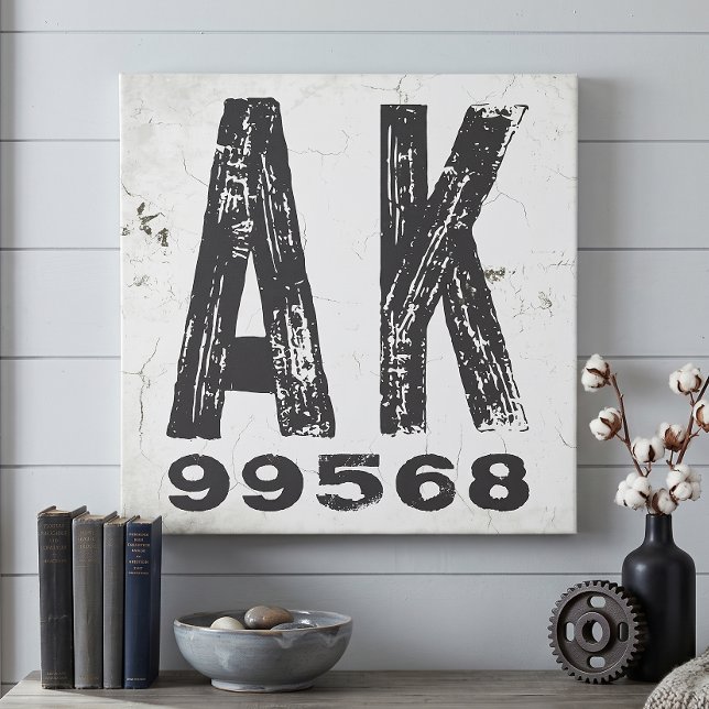 Bondgård Rustik Stat Postnummer Alaska Canvastryck (Skapare uppladdad)