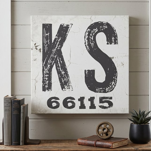 Bondgård Rustik Stat Postnummer Kansas Canvastryck (Skapare uppladdad)