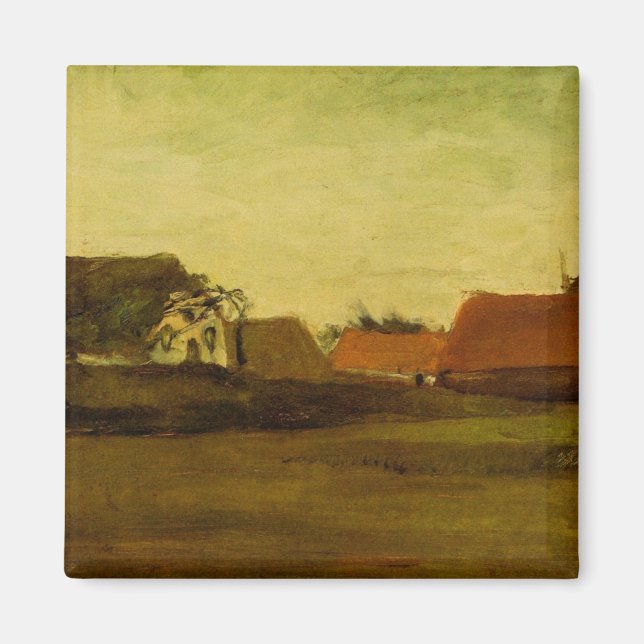 Bondgårdar i Loosduinen Haag av Vincent van Gogh Magnet (Framsidan)