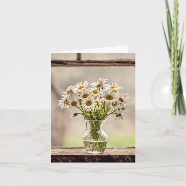 Bondgårdsdaisy bukett anteckningskort (Framsida)