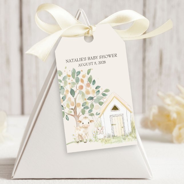 Bondgårdsdjur Äng Vänner Baby Shower Presentetikett (Skapare uppladdad)