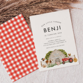 Bondgårdsdjur Barnbonde 1-års födelsedagsfest Inbjudningar