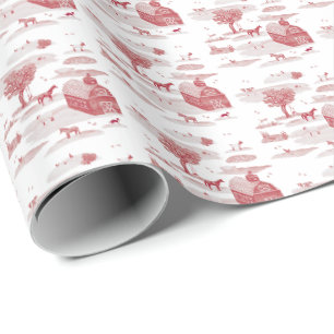Bondgårdsdjur Toile (Röd) Presentpapper