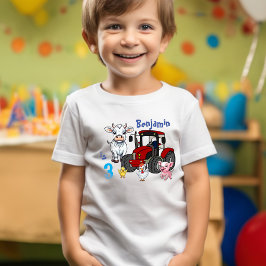 Bondgårdsdjursgala Röd Traktor Födelsedagsfest T Shirt