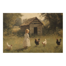Bondgårdsflicka och fågel Enkel