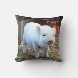 Bondgårdsliv Piggin 'Out Gris med ko på baksidan Kudde