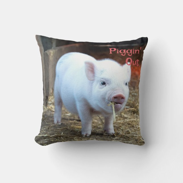 Bondgårdsliv Piggin 'Out Gris med ko på baksidan Kudde (Framsida)
