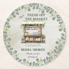 Bondgårdsmarknad Bondgårdsstånd Välkommen Bröllops Underlägg Papper Rund