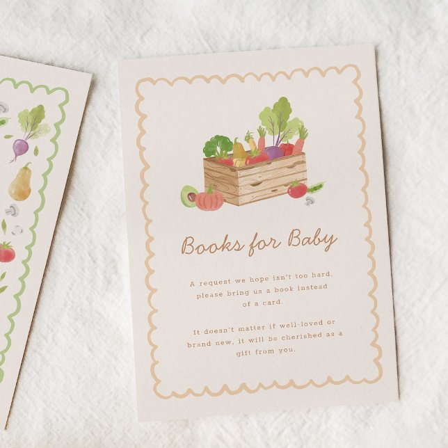 Bondgårdsmarknad Grönsaks Böcker för Bebis Tilläggskort (farmer's market books for baby insert card)