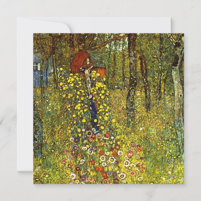 Bondgårdsträdgård med krucifix av Gustav Klimt (Framsida)