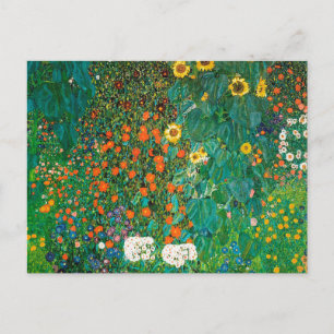 Bondgårdsträdgård med solrosor av Gustav Klimt 190 Vykort