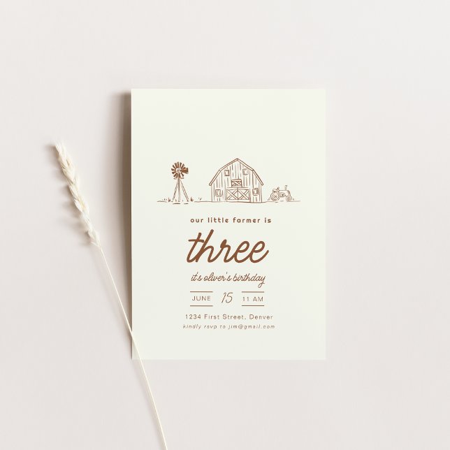 Bondgårdstraktor Födelsedagsfest Inbjudan (Skapare uppladdad)