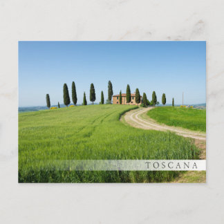 Bondgårdsvilla med cypresser i Toscana Vykort