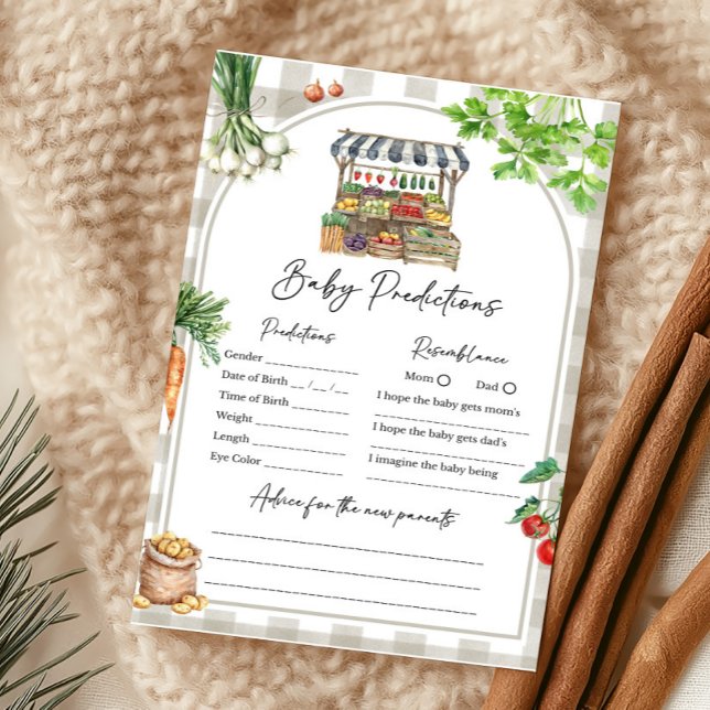 Bondgemarknad Lokalt Odlad Bebis Förutsägelse Lek (Farmers Market Baby Shower Baby Predictions Game)