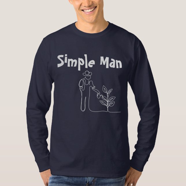 Bondgubbe Enkel Man Trädgårdsskötsel T Shirt (Framsida)
