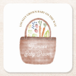 Bondgummarknad Baby Shower Inbjudan Underlägg Papper Kvadrat