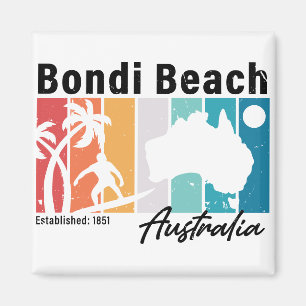 Bondi Australia Vintage Retro Souvenirs 80-tal Magnet