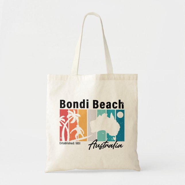 Bondi Australia Vintage Retro Souvenirs 80-tal Tygkasse (Framsidan)