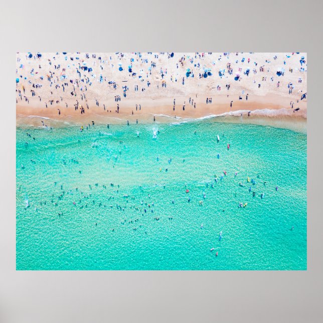 Bondi Beach-antennvy på en perfekt sommardag wi Poster (Framsidan)