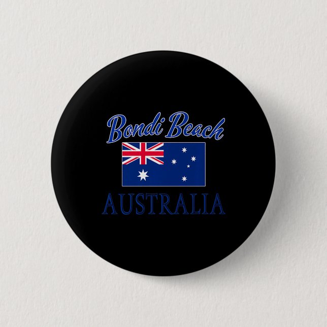 Bondi Beach Australia Flagga Knapp (Framsida)