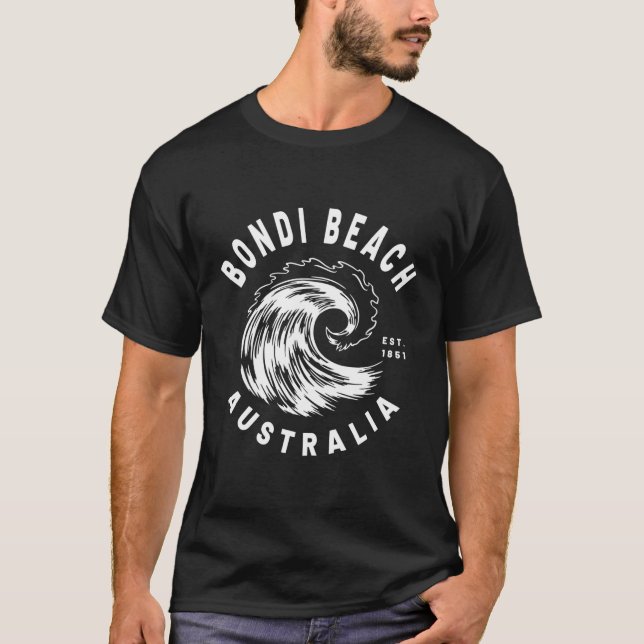 Bondi Beach Australia Ocean Wave Novelty T Shirt (Framsida)