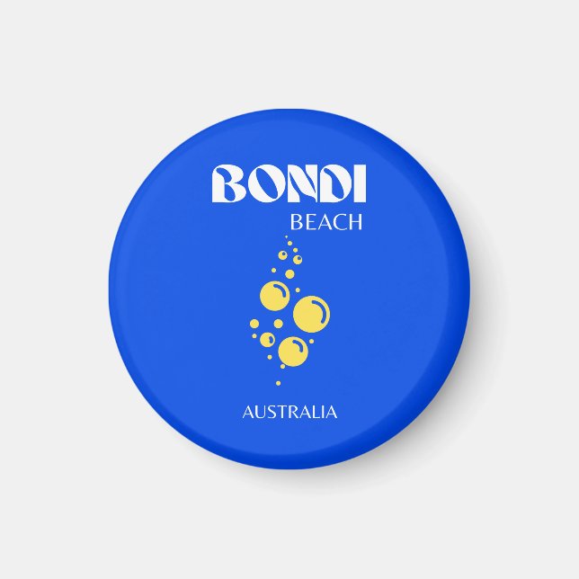 Bondi Beach, Bondi Beach Travel Art, Blue Magnet (Framsidan)