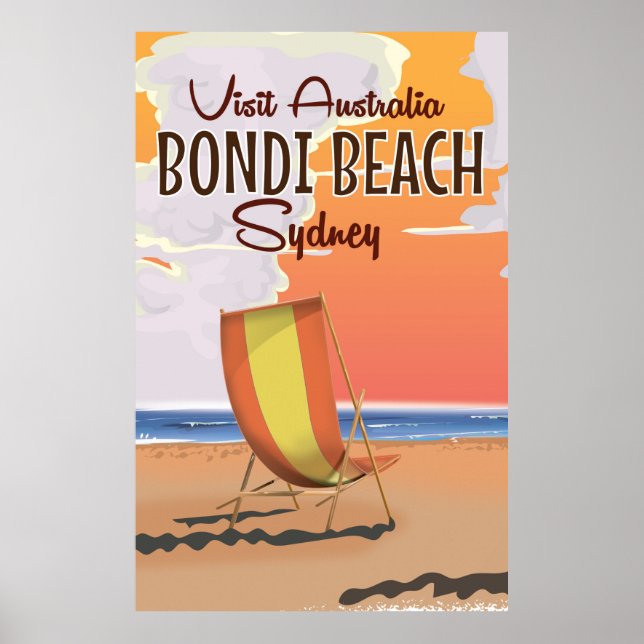 Bondi Beach retro Travel Poster (Framsidan)