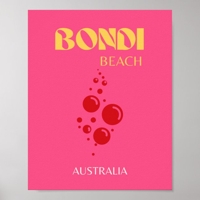 Bondi Beach, Rosa Poster (Framsidan)