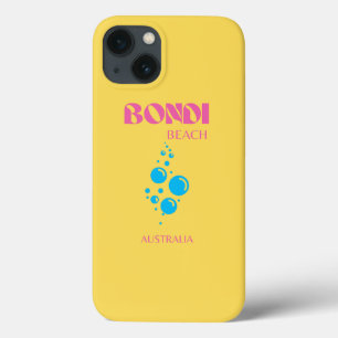 Bondi Beach, Travel Art, Preppy, Gult, Rosa
