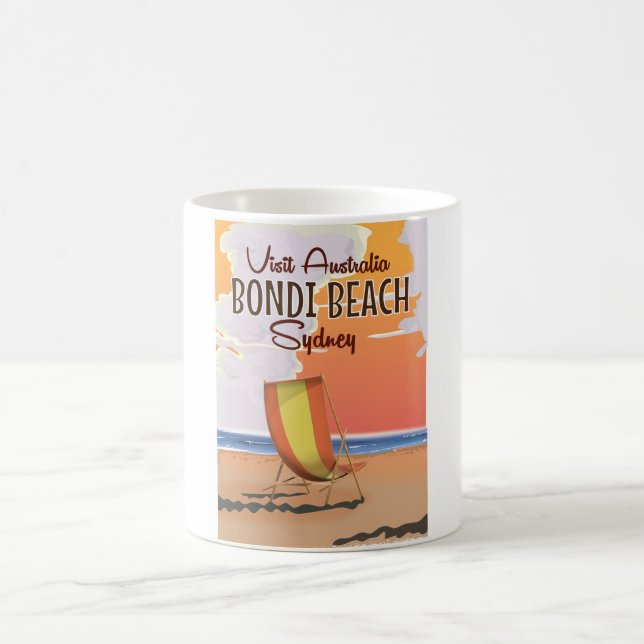 Bondi Beach vintage reseaffisch Kaffemugg (Center)