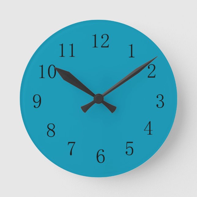 Bondi Blue Färg Kitchen Wall Clock Rund Klocka (Framsida)