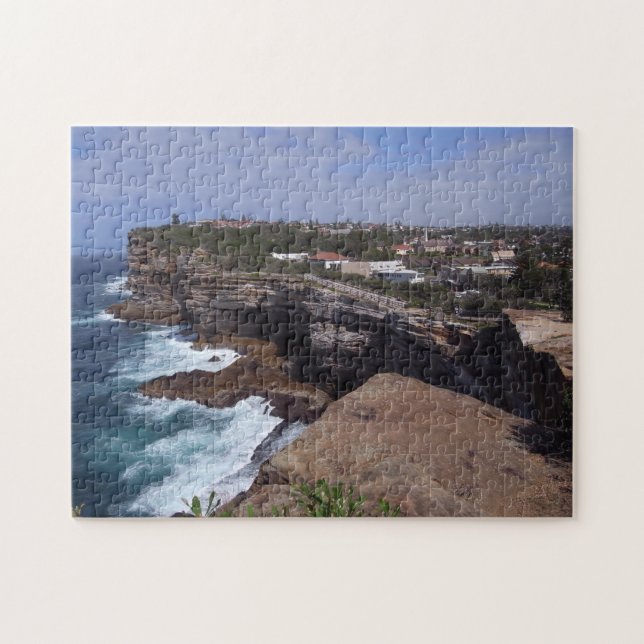 Bondi Kusten Panorama, Sydney Beach, Australien Pussel (Horisontell)