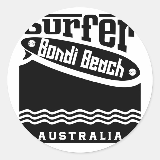 Bondi strand runt klistermärke (Framsida)