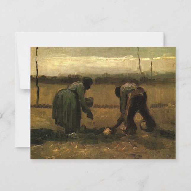 Bondkvinna planterar potatis av Vincent van Gogh (Framsida)