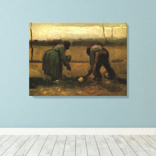 Bondkvinna planterar potatis av Vincent van Gogh Canvastryck