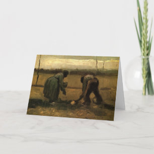 Bondkvinna planterar potatis av Vincent van Gogh Kort