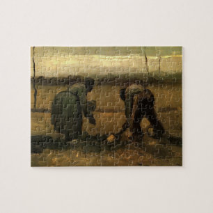 Bondkvinna planterar potatis av Vincent van Gogh Pussel
