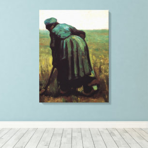 Bondkvinna som gräver av Vincent van Gogh Canvastryck
