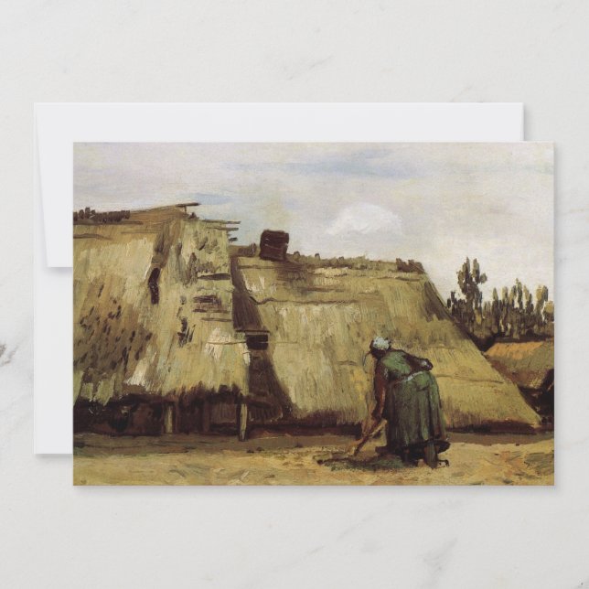 Bondkvinna som gräver stuga av Vincent van Gogh (Framsida)