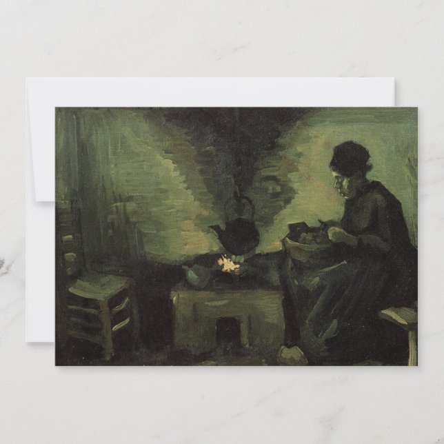 Bondkvinna vid spisen av Vincent van Gogh (Framsida)