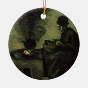 Bondkvinna vid spisen av Vincent van Gogh Julgransprydnad Keramik