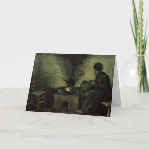 Bondkvinna vid spisen av Vincent van Gogh Kort