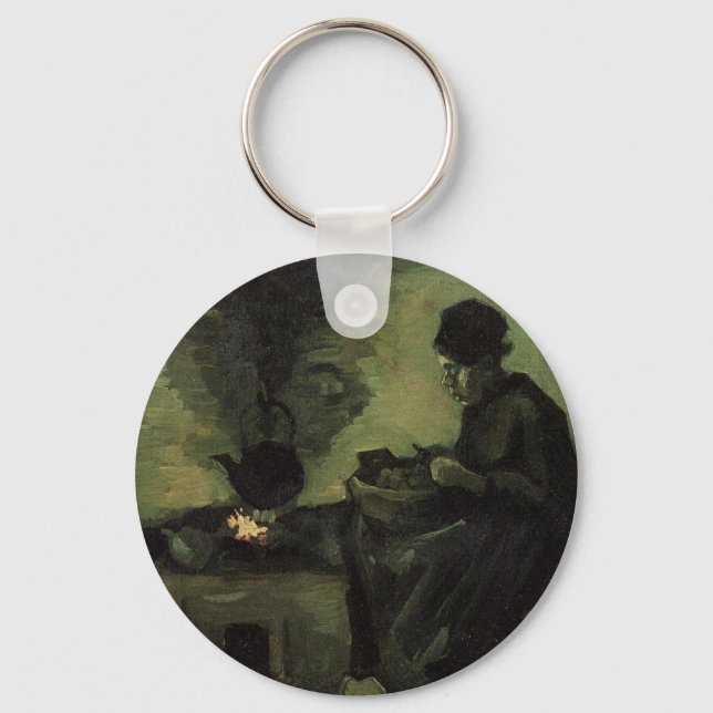 Bondkvinna vid spisen av Vincent van Gogh Nyckelring (Framsida)