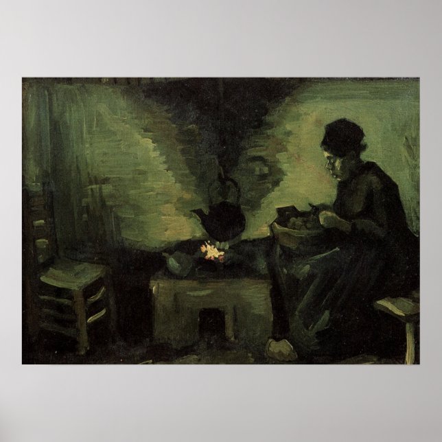 Bondkvinna vid spisen av Vincent van Gogh Poster (Framsidan)